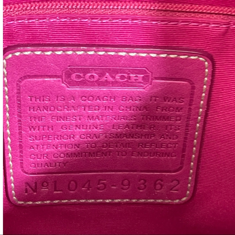COACH- Pink Logo Fabric Crossbody / Shoulder Bag - Picture 9 of 13